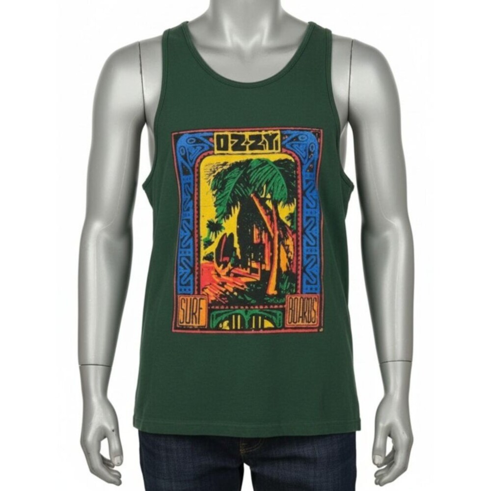 Vtg 90s Ozzy Surfboards Grunge Tank Top Shirt M USA Made Surfer Skate Hawaii Y2K